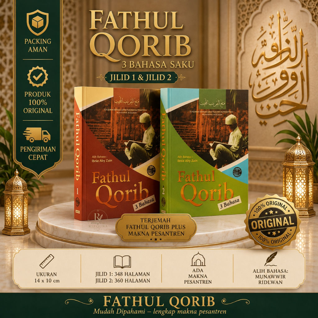 Terjemah fathul qorib 3 bahasa 2 jilid / Fathul qorib makna pegon / best seller / lirboyo press