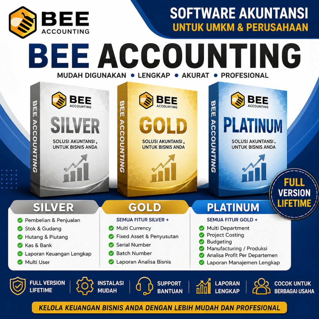 Bee Accounting Silver Original Full Version Lifetime | Software Akuntansi Toko, UMKM, Distributor & 