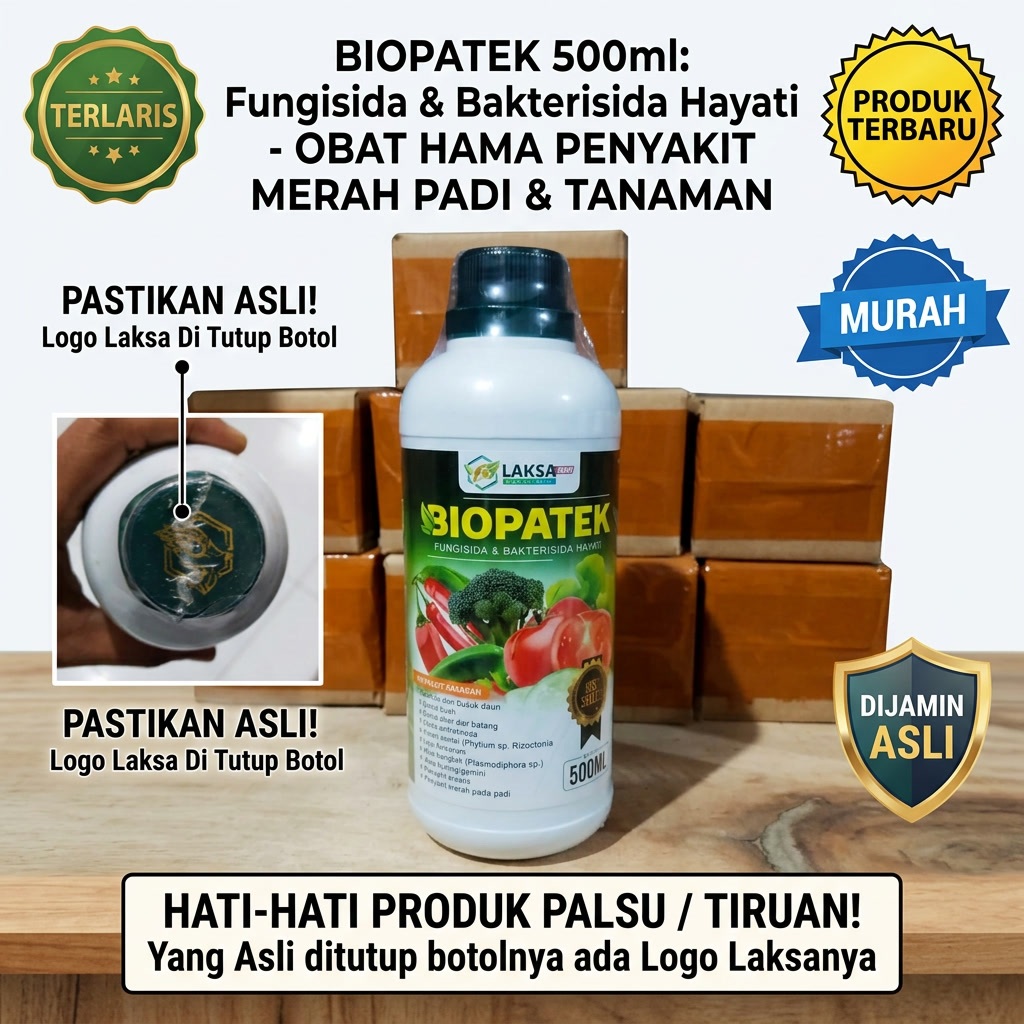 BIOPATEK 500ml Fungisida & Bakterisida Hayati Obat Hama Penyakit Merah pada Padi Ampuh - Obat Sempro