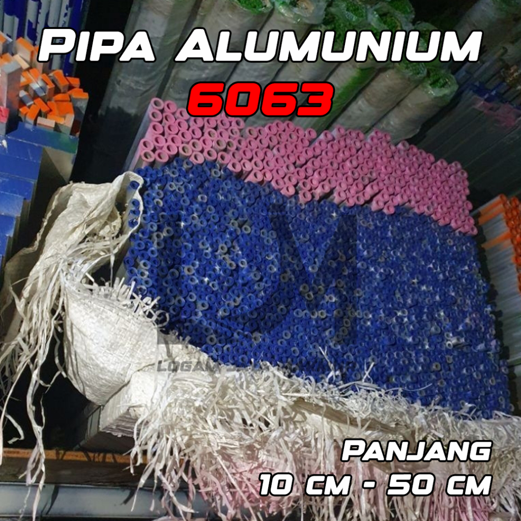 Pipa Alumunium / Aluminium 6063 OD 12 .7 mm x ID 7.7 mm Tebal 2.5 mm Harga panjang per 10 cm • 15 cm