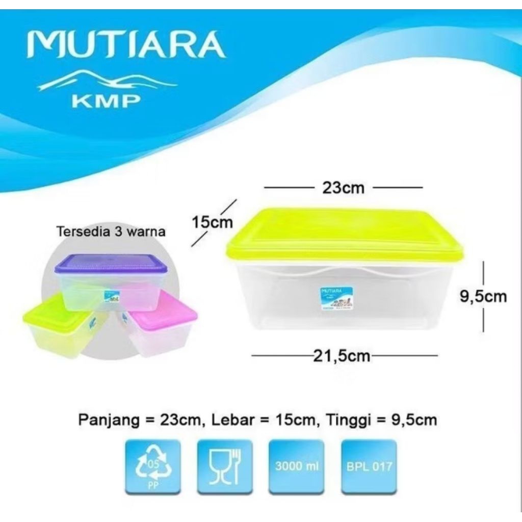 food box 3000ml/ kotak makan KMP Mutiara 3000ml