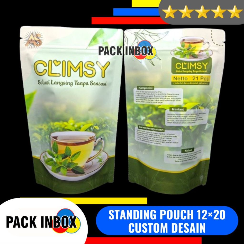 STANDING POUCH 12x20 CUSTOM DESAIN FULL COLOR  STANDING POUCH CUSTOM DESAIN 12×20