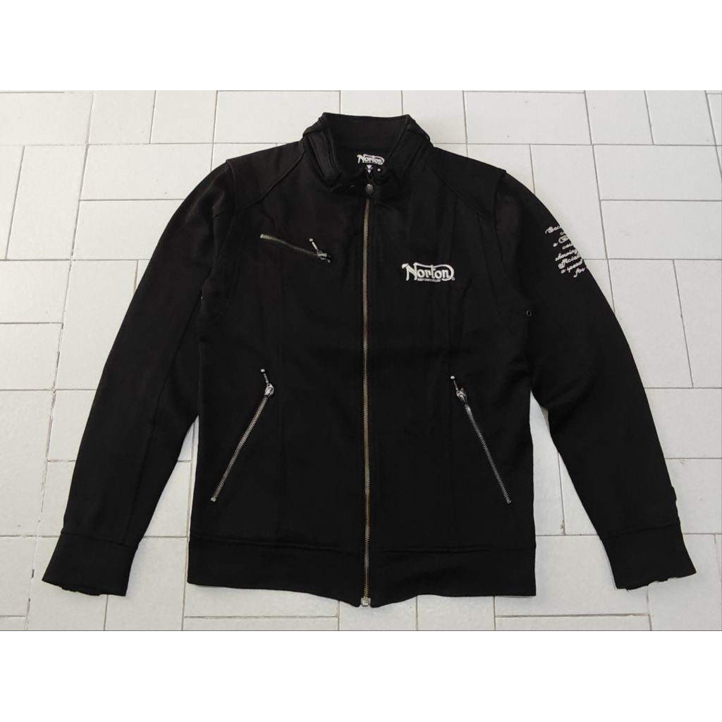 Jaket Sport Casual Motoran Norton Military Style Hitam