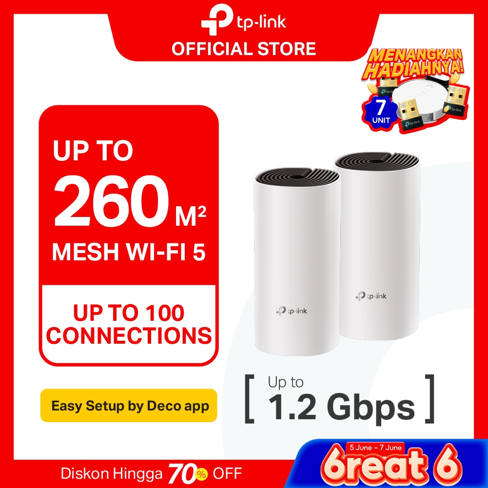 TP-Link Deco M4 | 2 Pack |  AC1200 Mesh WiFi System | WiFi 5 1200Mbps | Dual Band Router | Gigabit