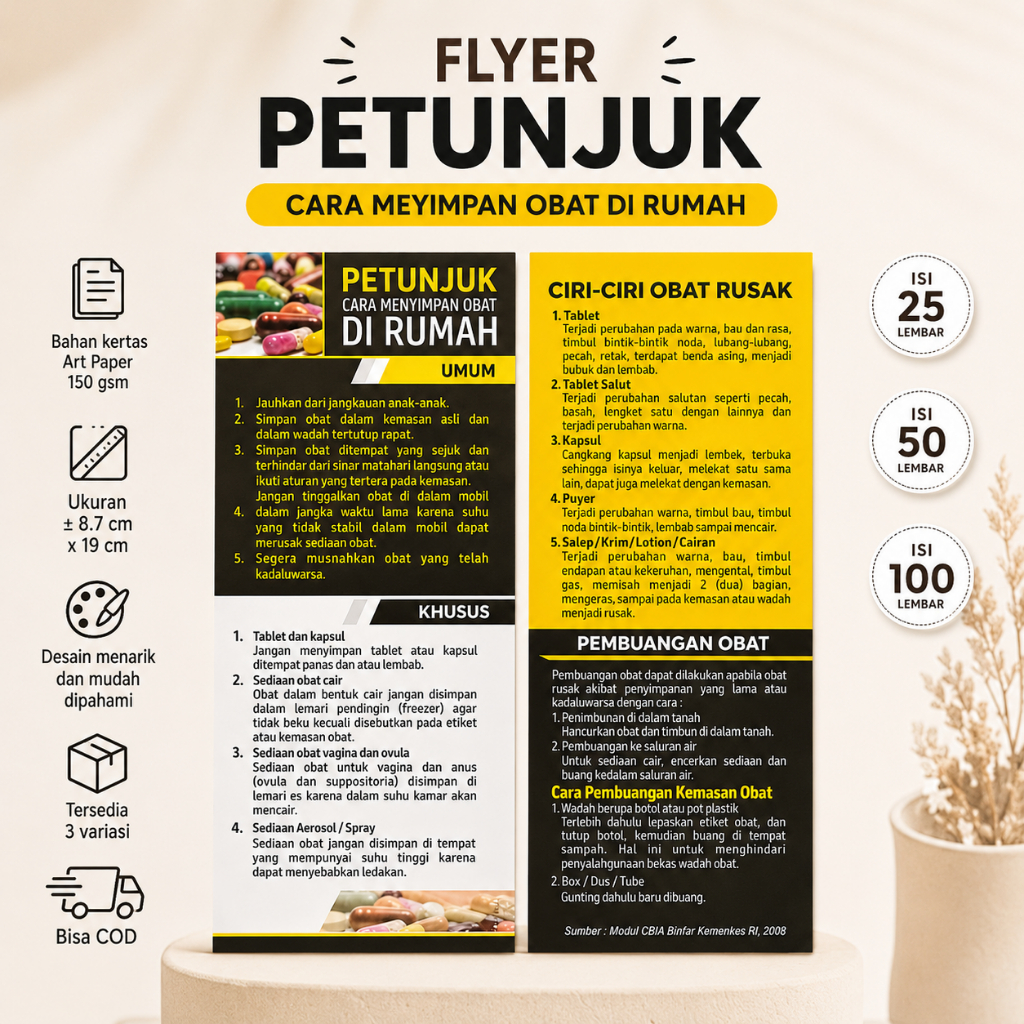 Flyer Cara Menyimpan Obat Dirumah - Flyer Dagusibu - Farmasi - Flyer Antibiotik