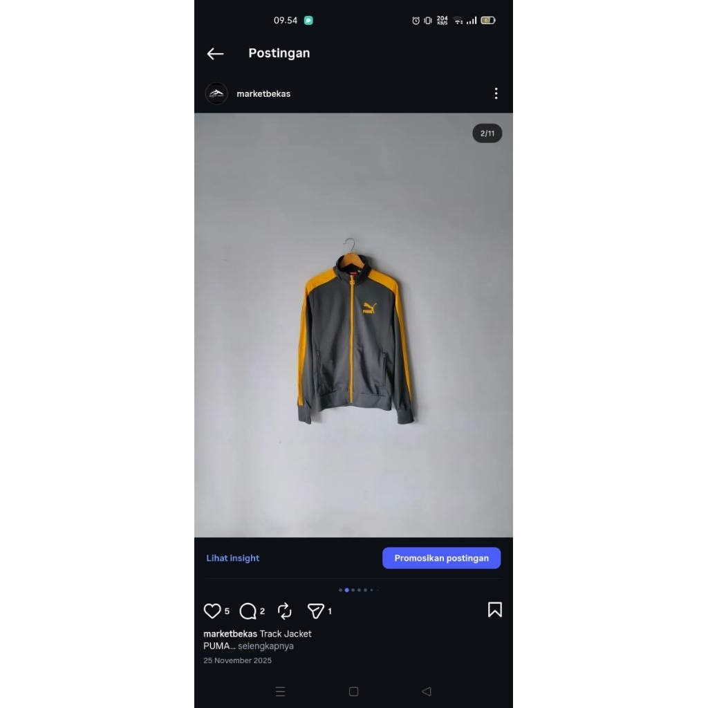Track Jacket PUMA Size S Original second