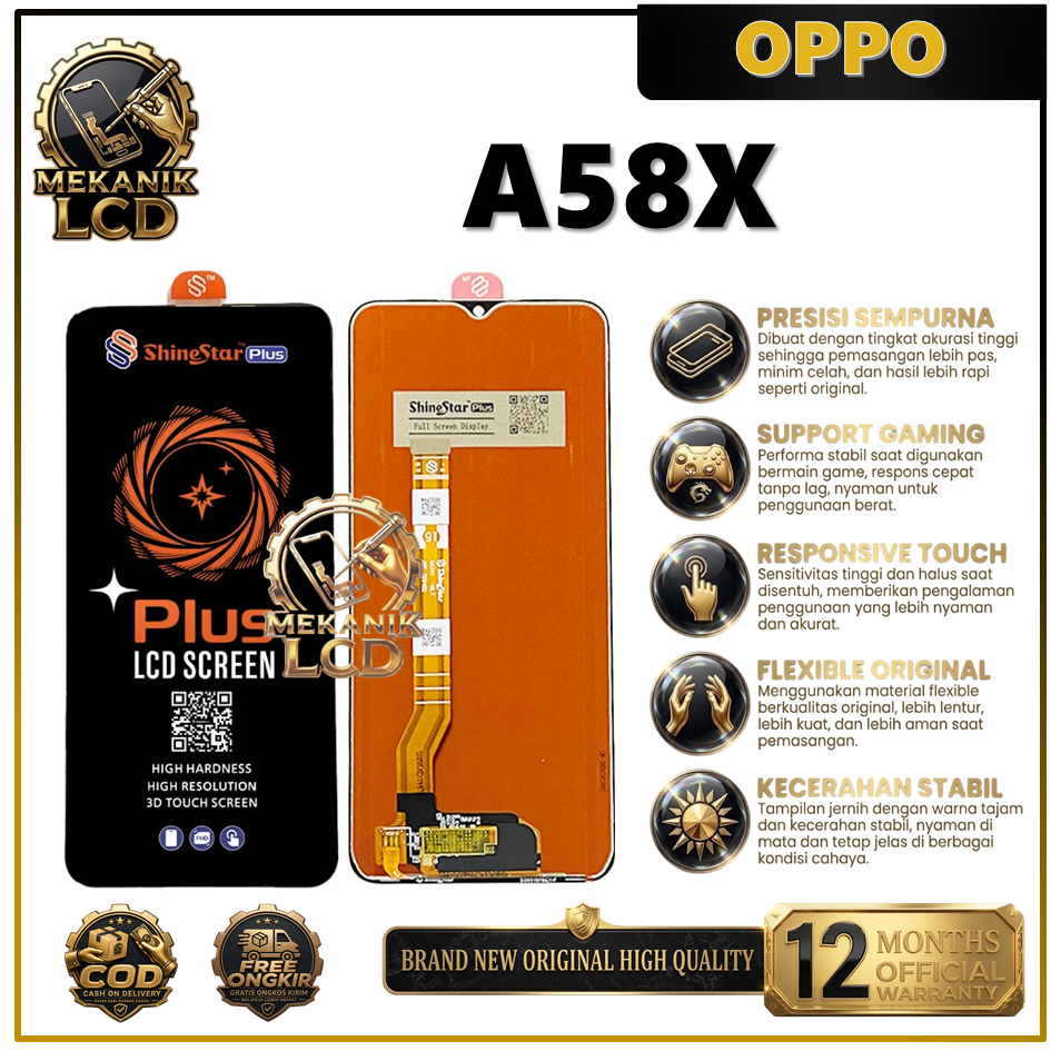 LCD TOUCHSCREEN OPPO A58X ORIGINAL 100% COMPLETE
