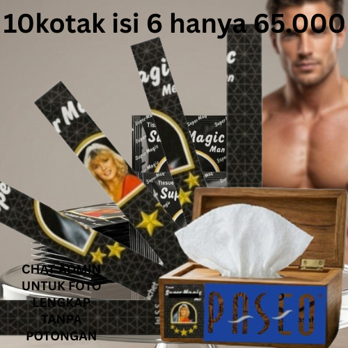 paseo magic power man tisu 6saset kotak hitam tisu