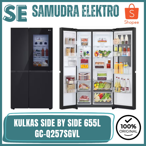 LG GC-Q257SGVL KULKAS SIDE BY SIDE 655 LITER THINQ INSTAVIEW INVERTER