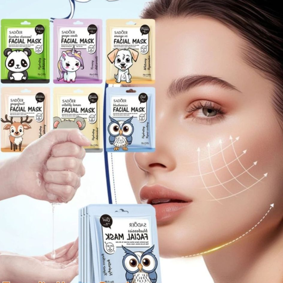 SADOER New Sheet Mask 108 Animal Essense Perawatan Wajah