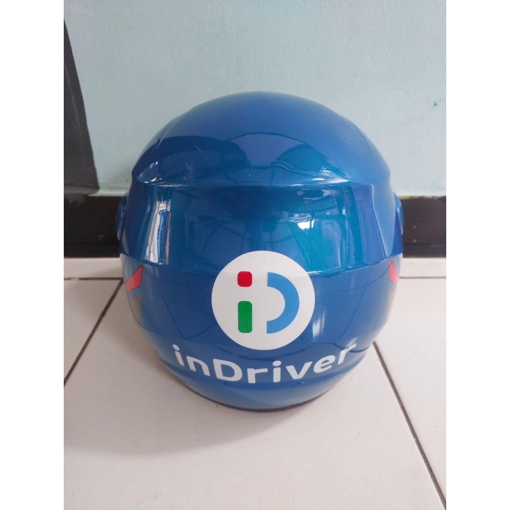 helm indriver biru ojek online
