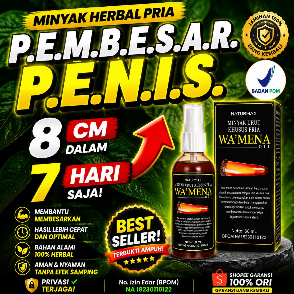 herbal oil pijat alami  tradisional WAMENA daun 3jari asli Papua pembesar permanen pria kuat dan tah