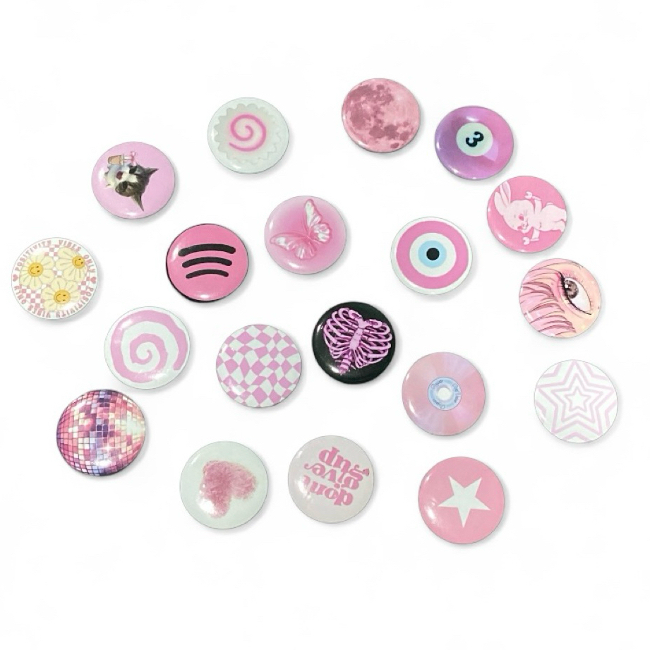 PIN BUTTON PIN BROS Y2K PINK AESTHETIC 44mm By Onlyone Scarf