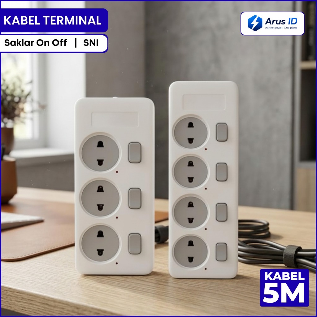 Terminal On Off SNI Terminal Listrik Kabel Colokan Listrik Multifungsi  Terminal Kabel Panjang 5 Met
