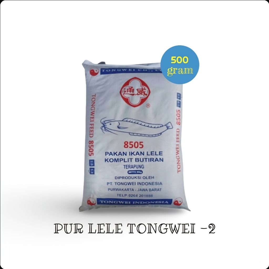 Pakan Lele Tongwei 8505-2 500gr Pur Lele Apung Terapung Cepat Besar Nutrisi Lengkap
