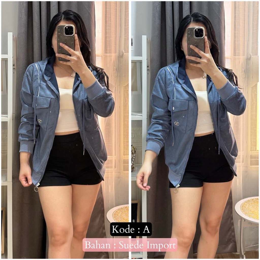 GLIVEO (COD) - JAKET POCKET SUEDE IMPORT / JAKET SUEDE WANITA IMPORT / JAKET WANITA TERBARU / JAKET 