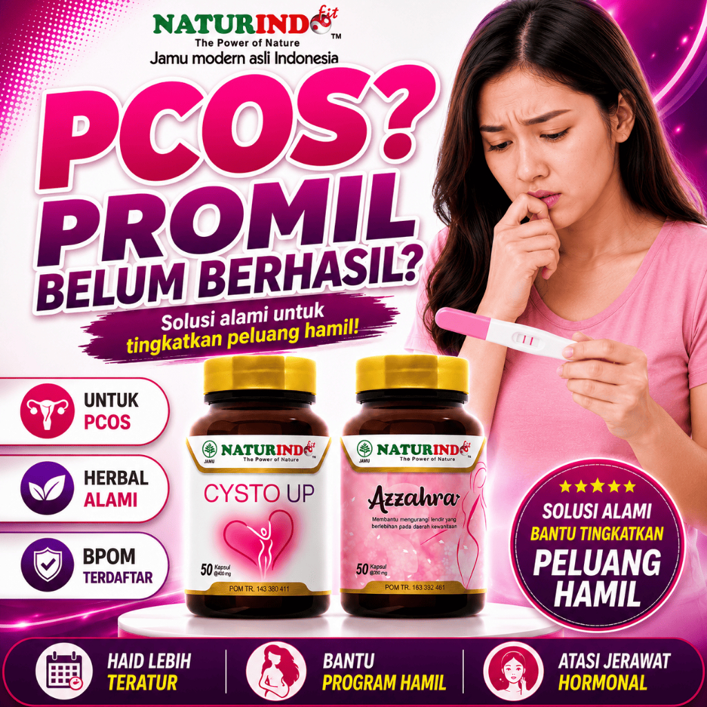 Herbal PCOS untuk Haid Tidak Teratur & Program Hamil Cysto Up Naturindo