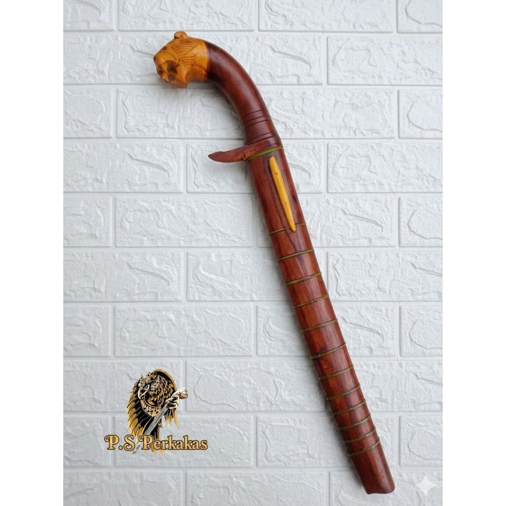 Golok Tradisional Selatan Perkakas Kebun Soren Ukiran Singa Baja Per Asli