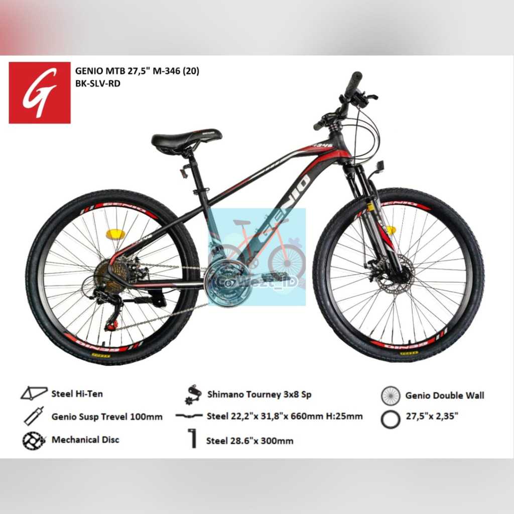 Sepeda Gunung MTB Ukuran 27.5 Genio M-346 Mechanical Disc | High Quality