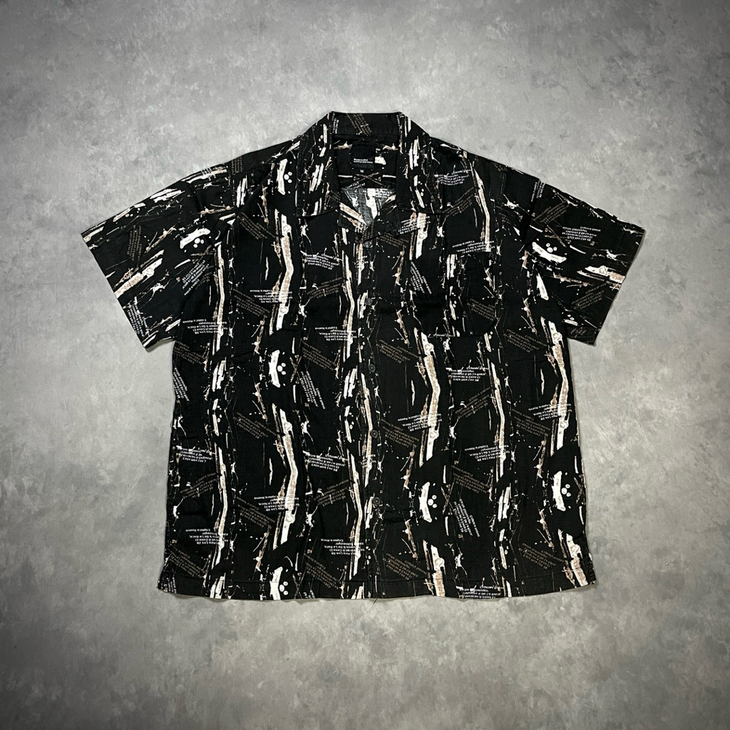 Splendid Satisfaction Abstract Print Shirt Vkei Ifsix Open Collar | Kemeja Branded Pria