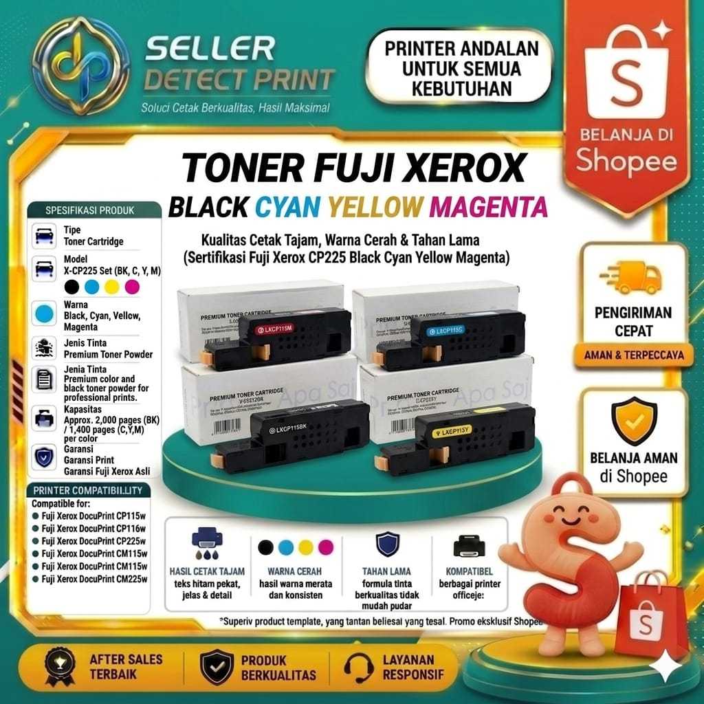 Catridge Toner Fuji Xerox CP115W CP225 Printer Fuji Xerox CP115W, CP225W, CM225FW, CM115W, CP116W