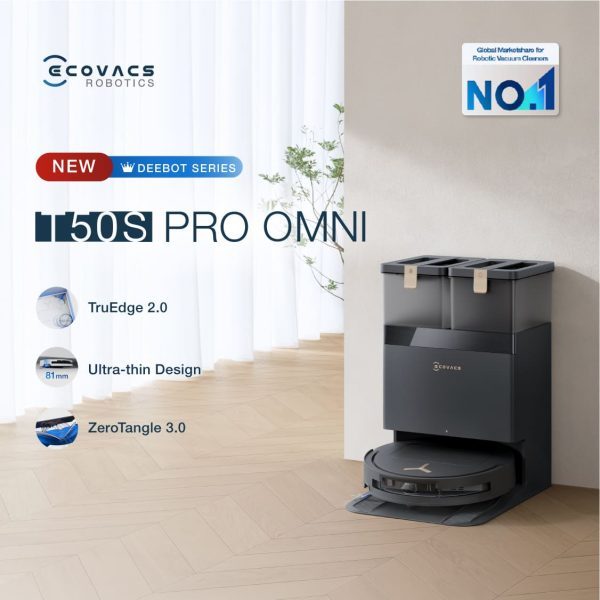 Ecovacs Deebot T50S Pro Omni Robot Vacuum Cleaner and Mop Penyedot Debu Auto Empty Dust Sapu dan Pel