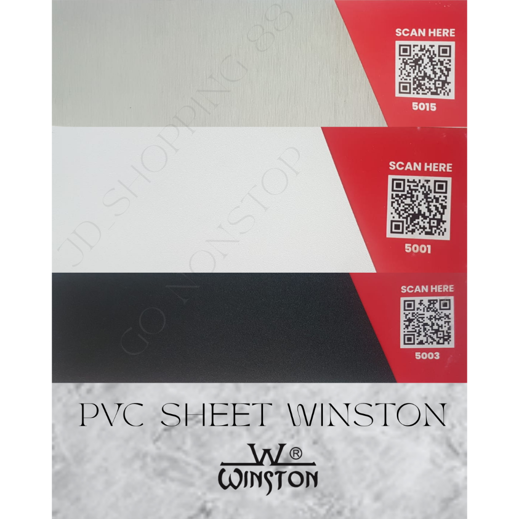 Winston PVC Sheet Solid Takon Winston Hitam Putih Silver
