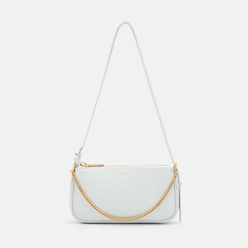 [PRELOVED] PEDRO Maddy Leather Pouch - White | Tas Kecil Kulit
