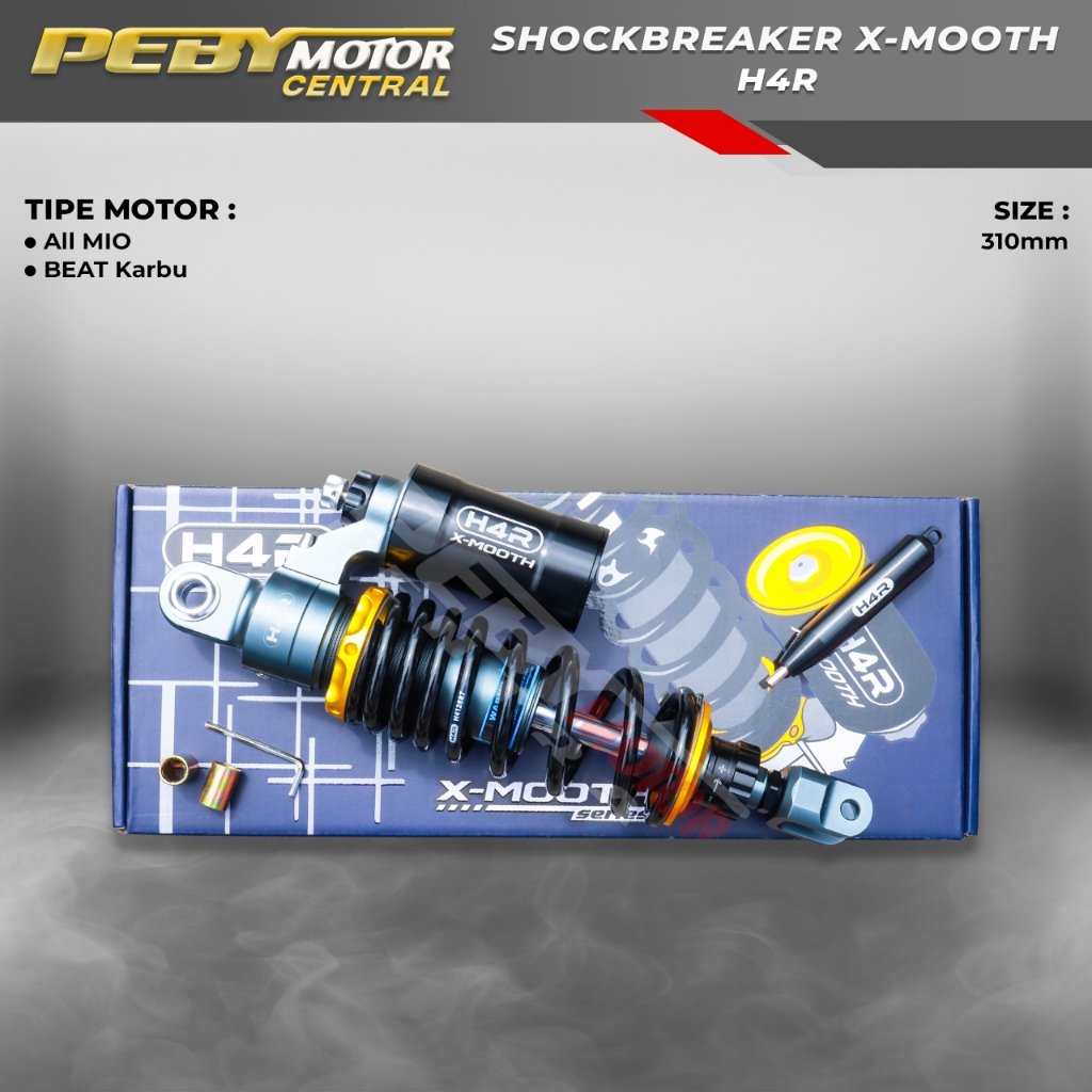Shockbreaker Belakang H4R X-Mooth Series Single Shock 310mm All Mio Beat Karbu