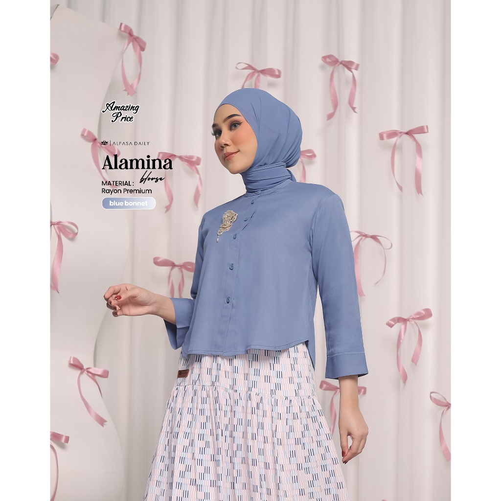 BLOUSE ATASAN WANITA RAYON PREMIUM ALAMINA BLOUSE - ALFASA DAILY