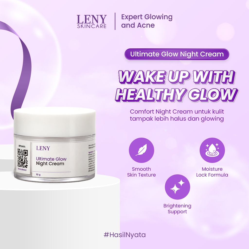 LENY SKINCARE Ultimate Glow Night Cream - Krim Malam Pencerah Wajah