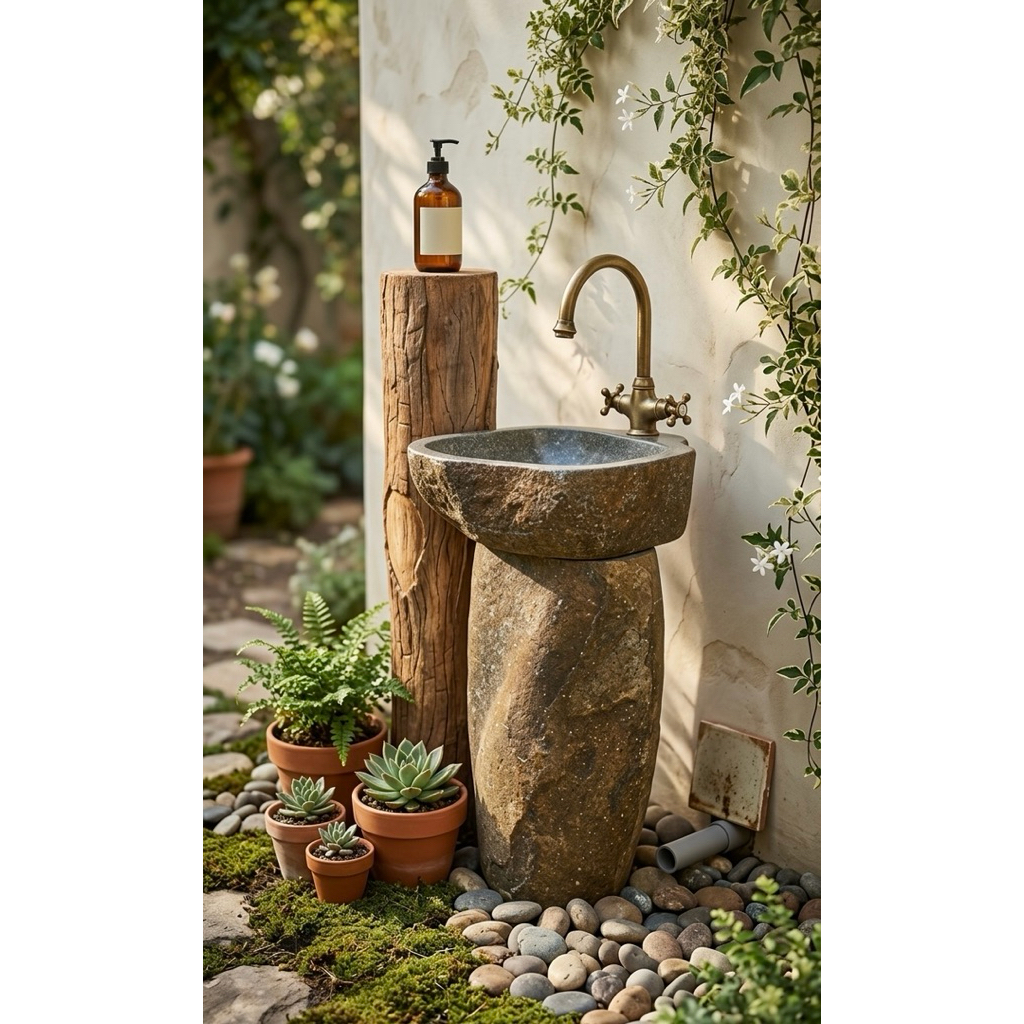 Washtafel Standing Batu Alam /  Washtafel Batu alam + kaki