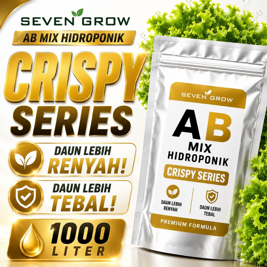 AB Mix Hidroponik Crispy Pro Seven Grow 1000 Liter Nutrisi Selada Romaine Lettuce Pakcoy Kailan Kang