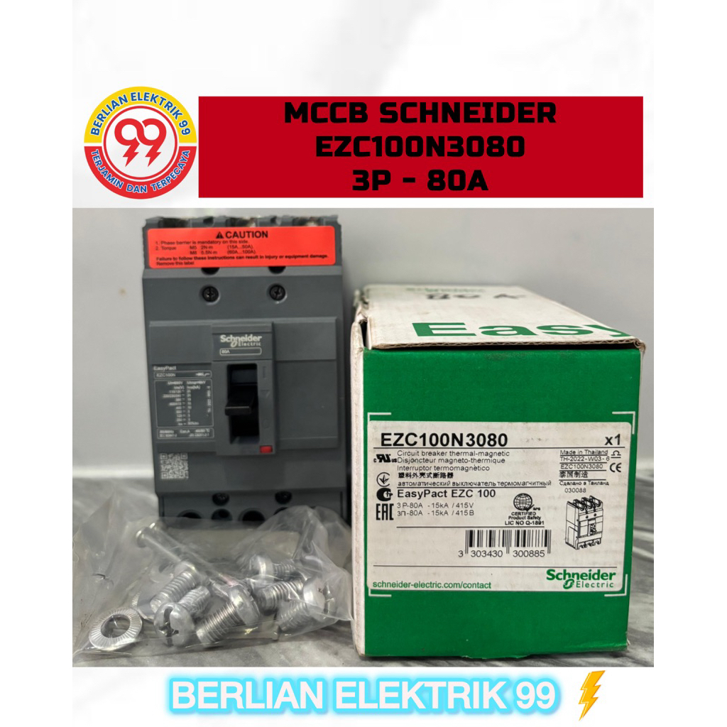 Mccb schneider easypact EZC100N3080 80amper