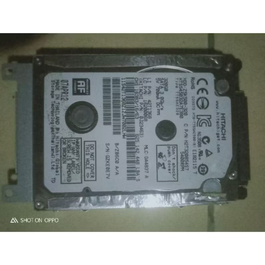 HARDISK LAPTOP HITACHI 320 GB ORIGINAL COPOTAN