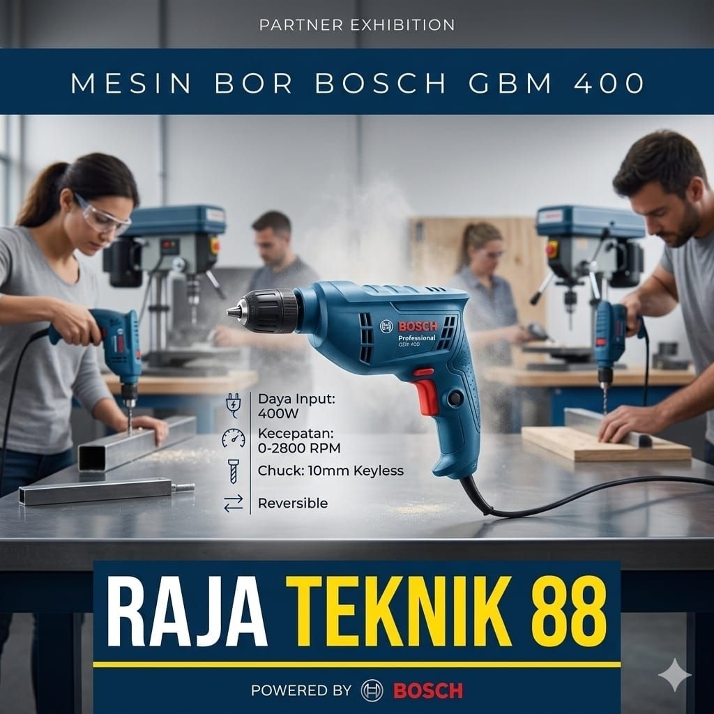 1BOX(5PCS) BOSCH Mesin Bor Listrik 10mm GBM 400 Original BOSCH Mesin Bor Drill
