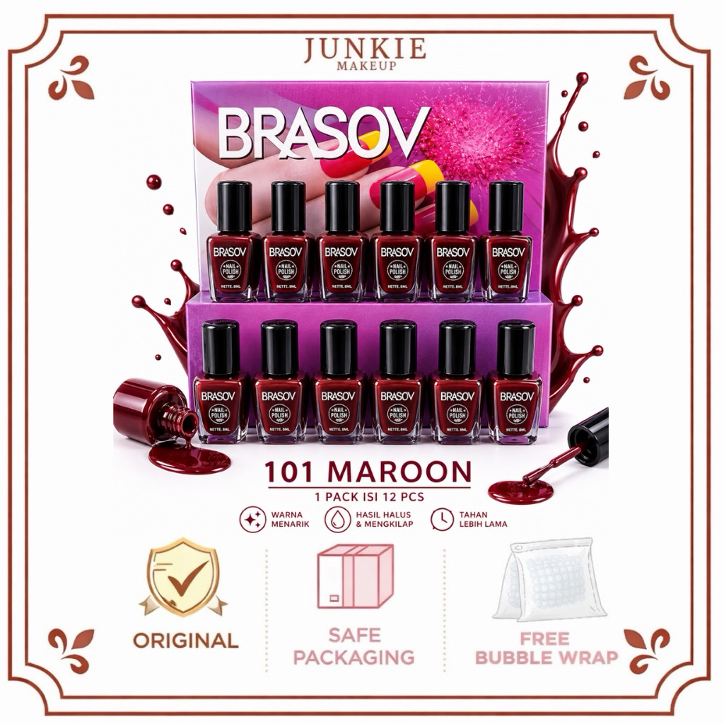 KUTEK BRASOV MAROON 101 1 BOX ISI 12 PCS / KUTEK BRASOV - JUNKIE MAKEUP