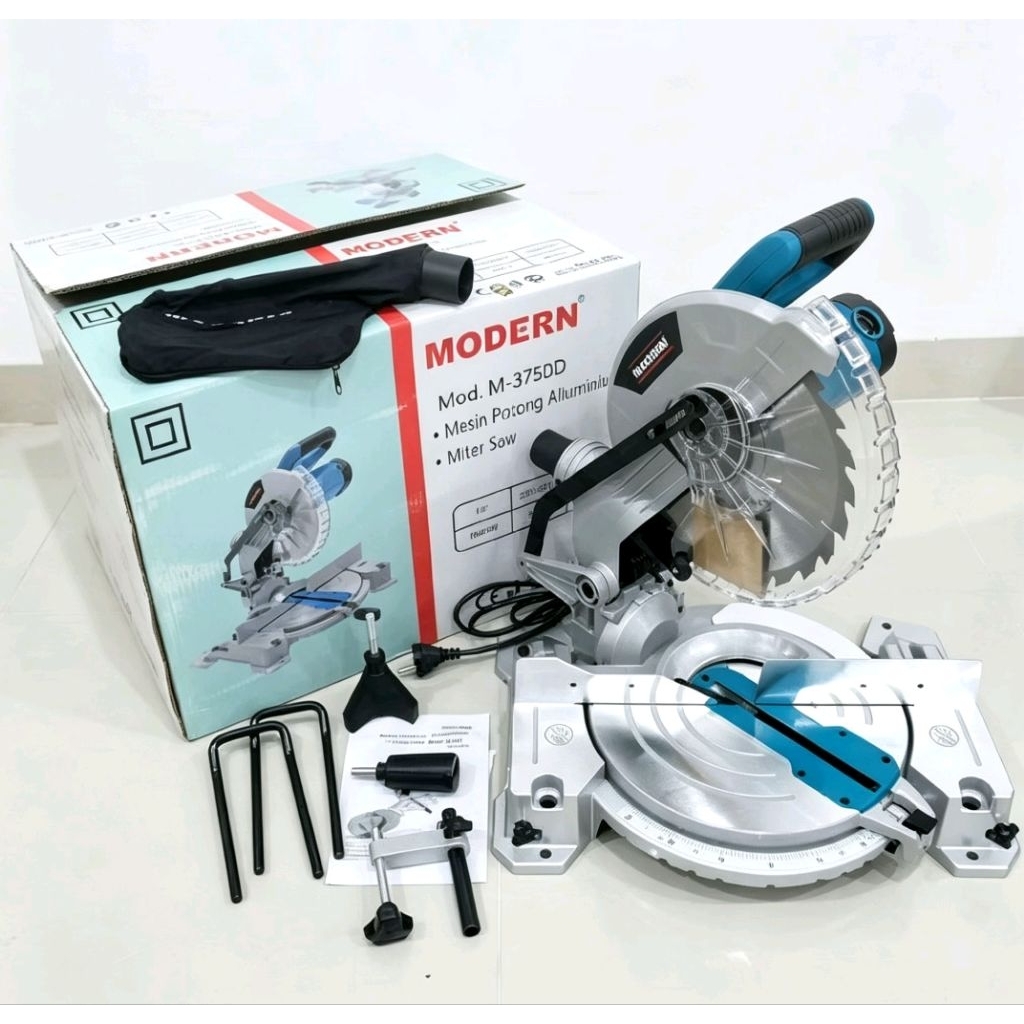 Mitter Saw 10 Inch MODERN M-3750D / Mesin Mittersaw 10" 3750 - Mesin Potong Aluminium Mitre Saw MODE
