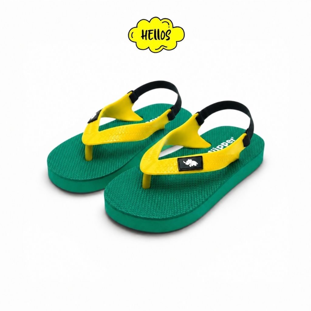Sandal Jepit Fipper Rubber Anak Laki-Laki/Perempuan (Unisex) - ARMY TALI KUNING - Fashion Kaki Karet