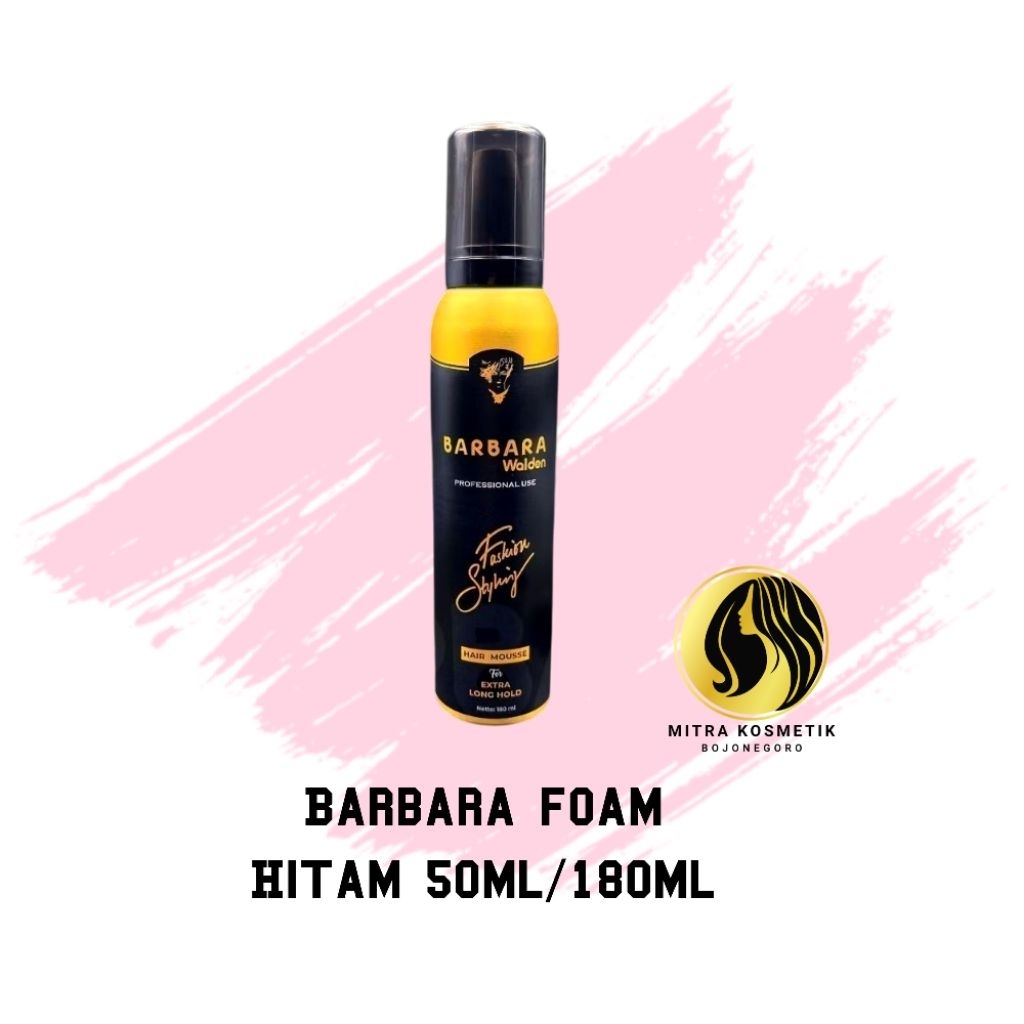 Barbara Extra Hold Mousse/Barbara Foam Hitam/Barbara Foam 180ml