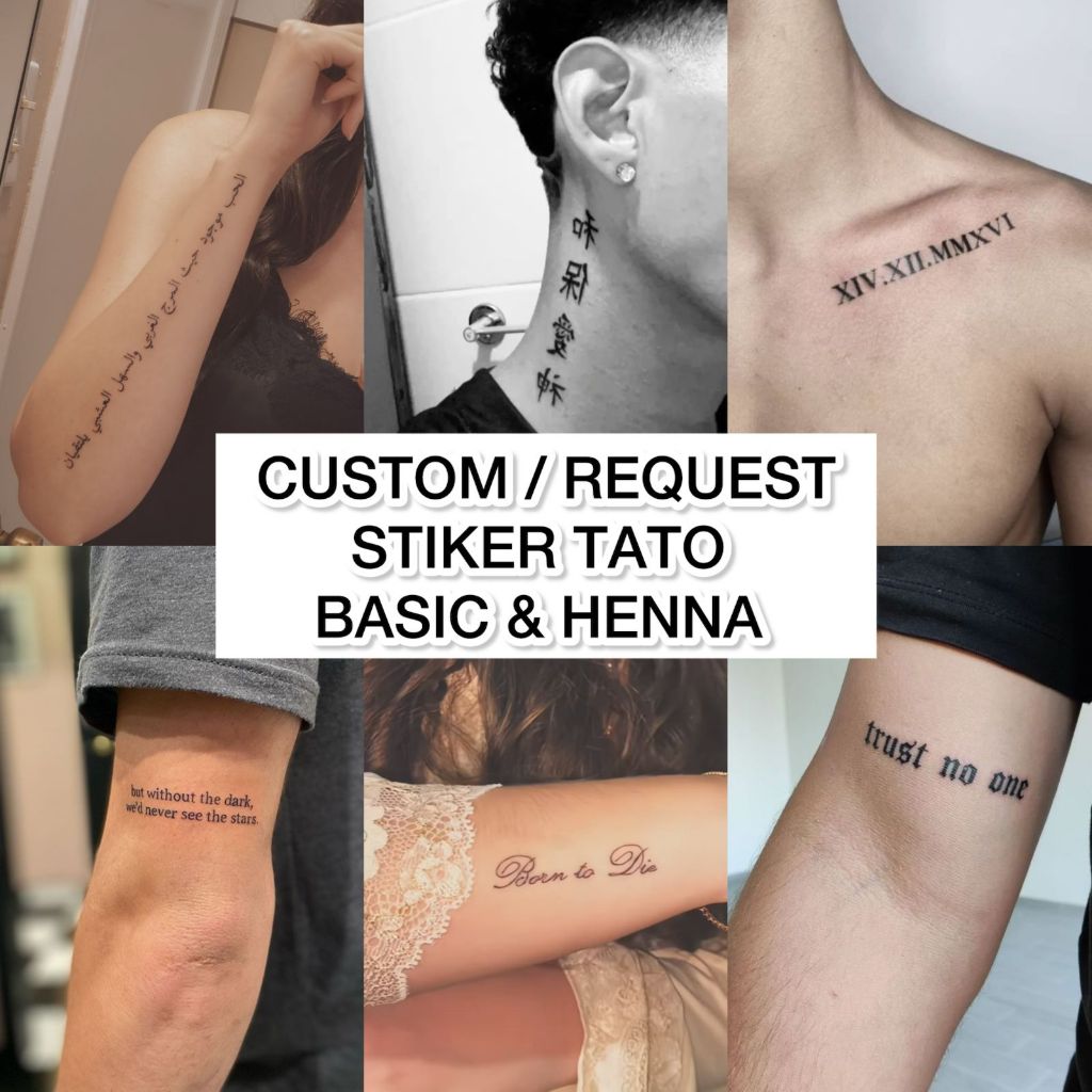 CUSTOM NAMA TATO / REQUEST TATO NAMA TEMPORER BASIC DAN HENNA SESUAI KEINGINAN