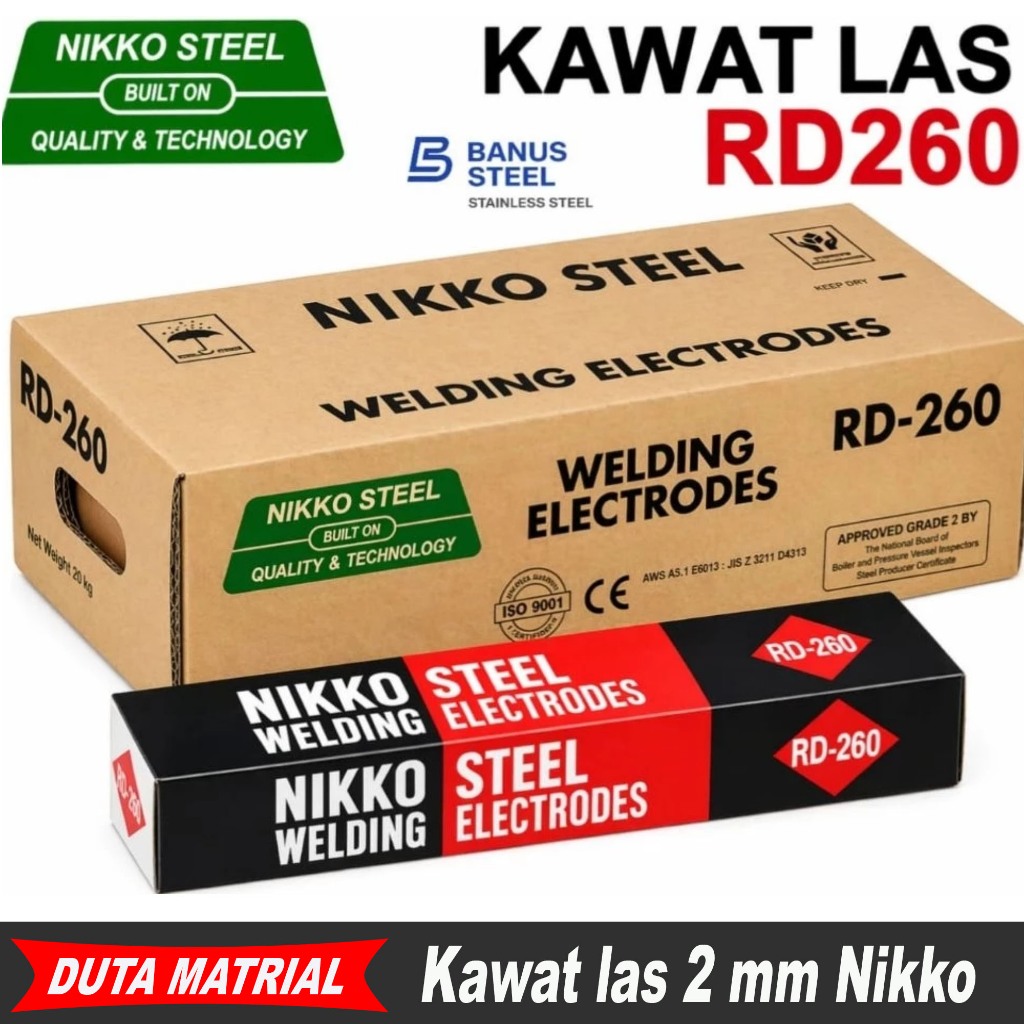 Kawat las 2 mm Nikko per KG / kawat las listrik RD 260 kawat las Besi kawat las