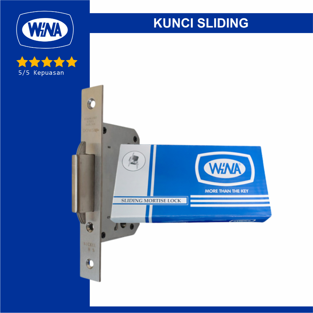 WINA Kunci Sliding Pintu Geser Sliding Door Pintu Garasi Aluminium Kayu Besi uPVC Original 100%