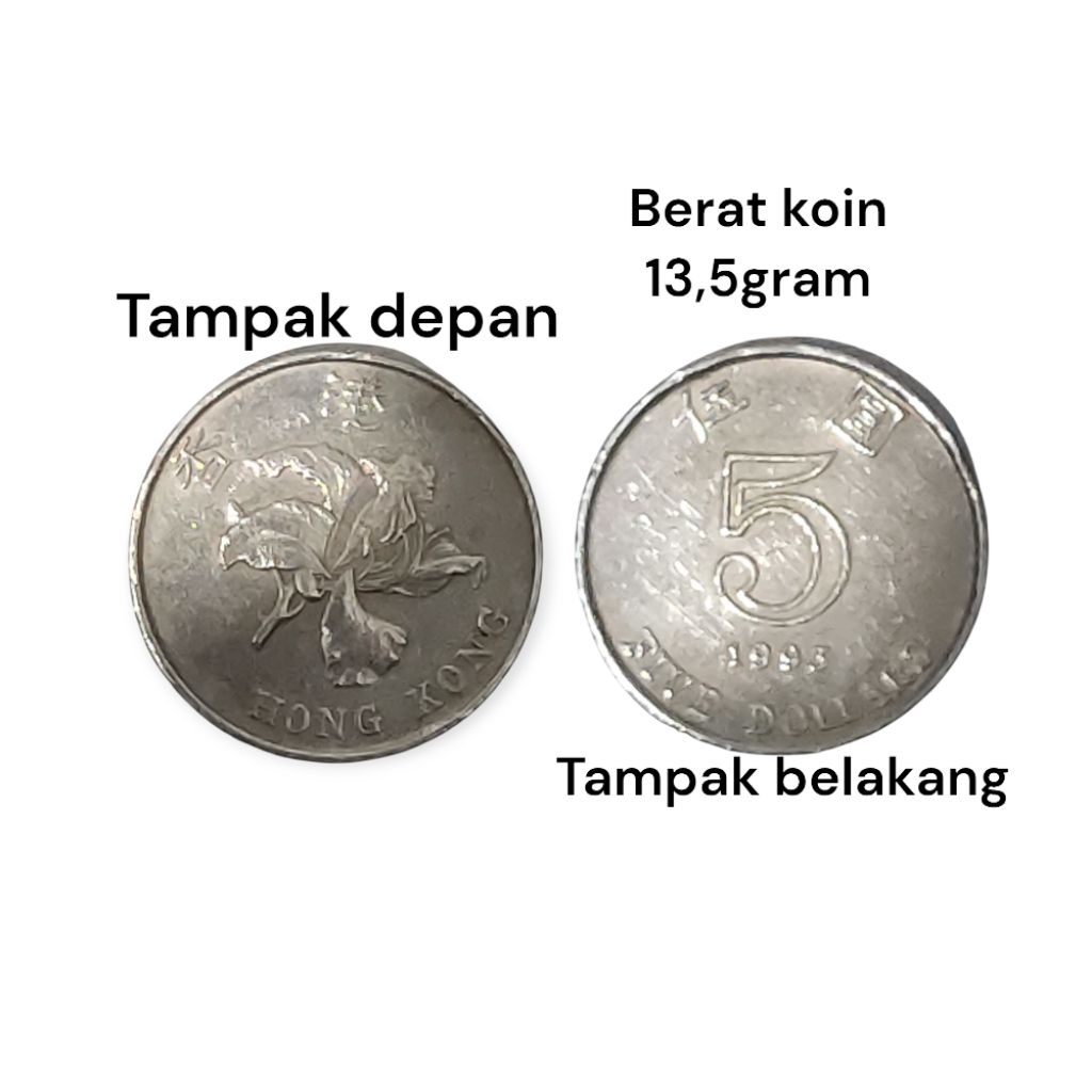 Koin 5 Dolar Hong Kong Tahun 1993