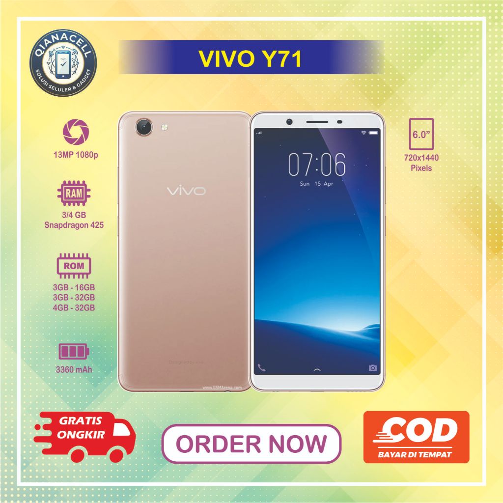 HP VIVO Y71 Second Ram 3/32 4G LTE Garansi 1tahun