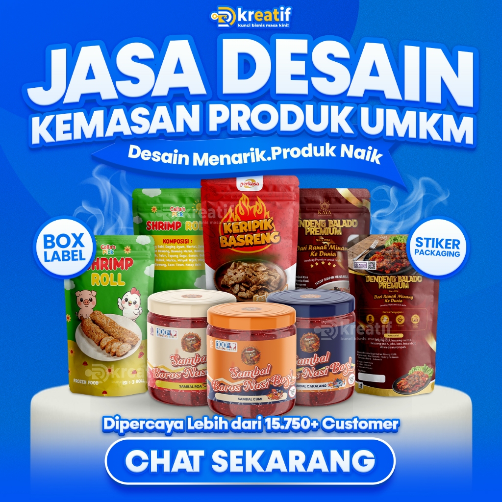 Jasa Desain Kemasan Produk UMKM Label Pouch Stiker Packaging Custom Siap Cetak