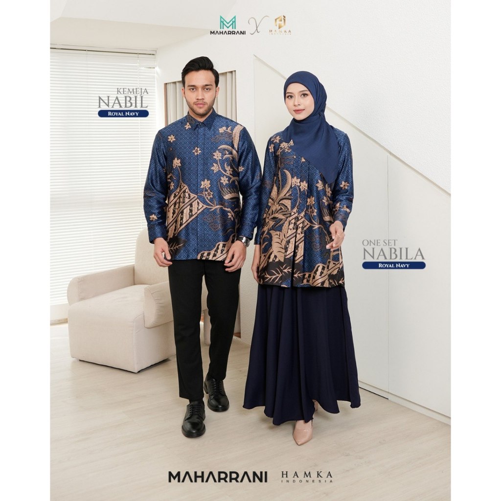 One Set Nabila dan Kemeja Nabil by Mharrani, Set Tunik Batik, Kemeja Batik, Couple Batik, Couple For