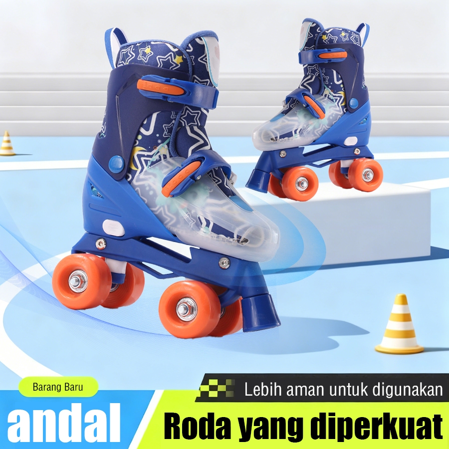 Sepatu Roda Anak Lampu LED Berkedip Unisex Laki-laki Perempuan, Sepatu Seluncur Es Skate Profesional