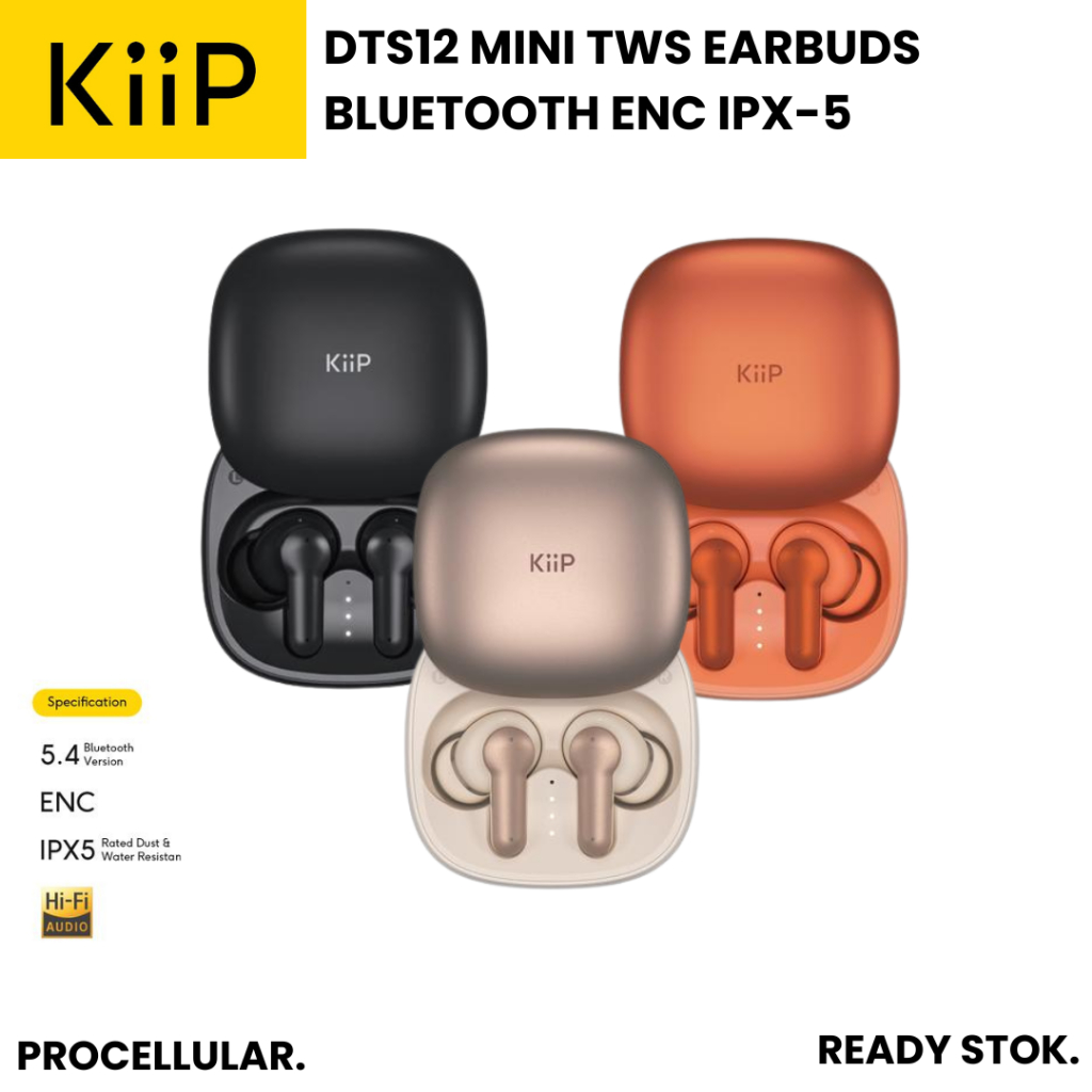 KiiP DTS12 Headset Bluetooth Hifi Audio ENC Gaming Earphone