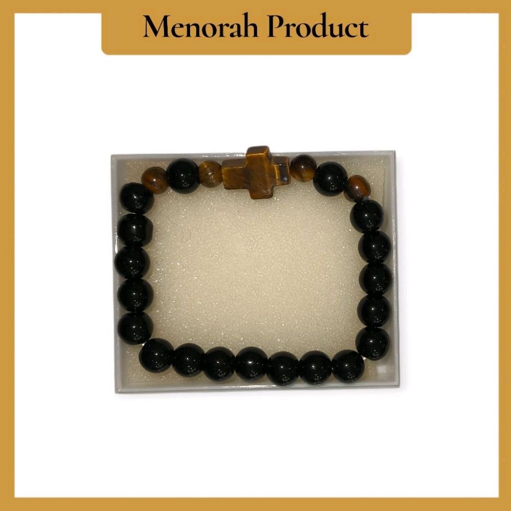 Gelang Batu Alam Akik Salib by Menorah